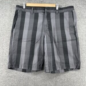The North Face Striped Chino Shorts Men Size 36 Gray Hiking Outdoor Casual